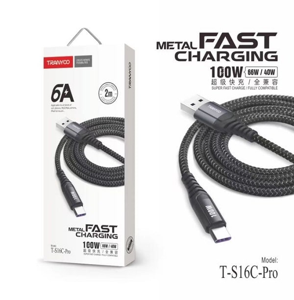 کابل شارژ ترانیوTRANYOO Cable Charge S16C PRO USB - TO - TYPE C