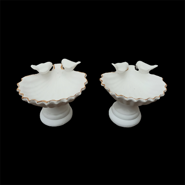 ظرف پذیرایی طرح صدف و گنجشک کد D251 مجموعه 2 عددی