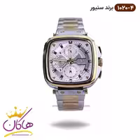 ساعت سنیور مردانه فلزی نقره ای طلایی کرنوگراف 1020
