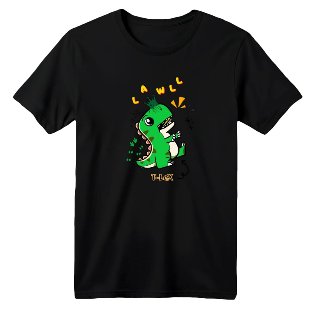 تی شرت آستین کوتاه بچگانه مدل دایناسور کد 38 رنگ مشکی