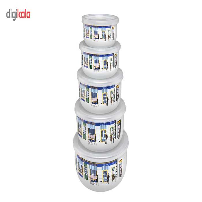 ظرف نگهدارنده رومنس طرح انگلیسی مدل20251 بسته 5 عددی