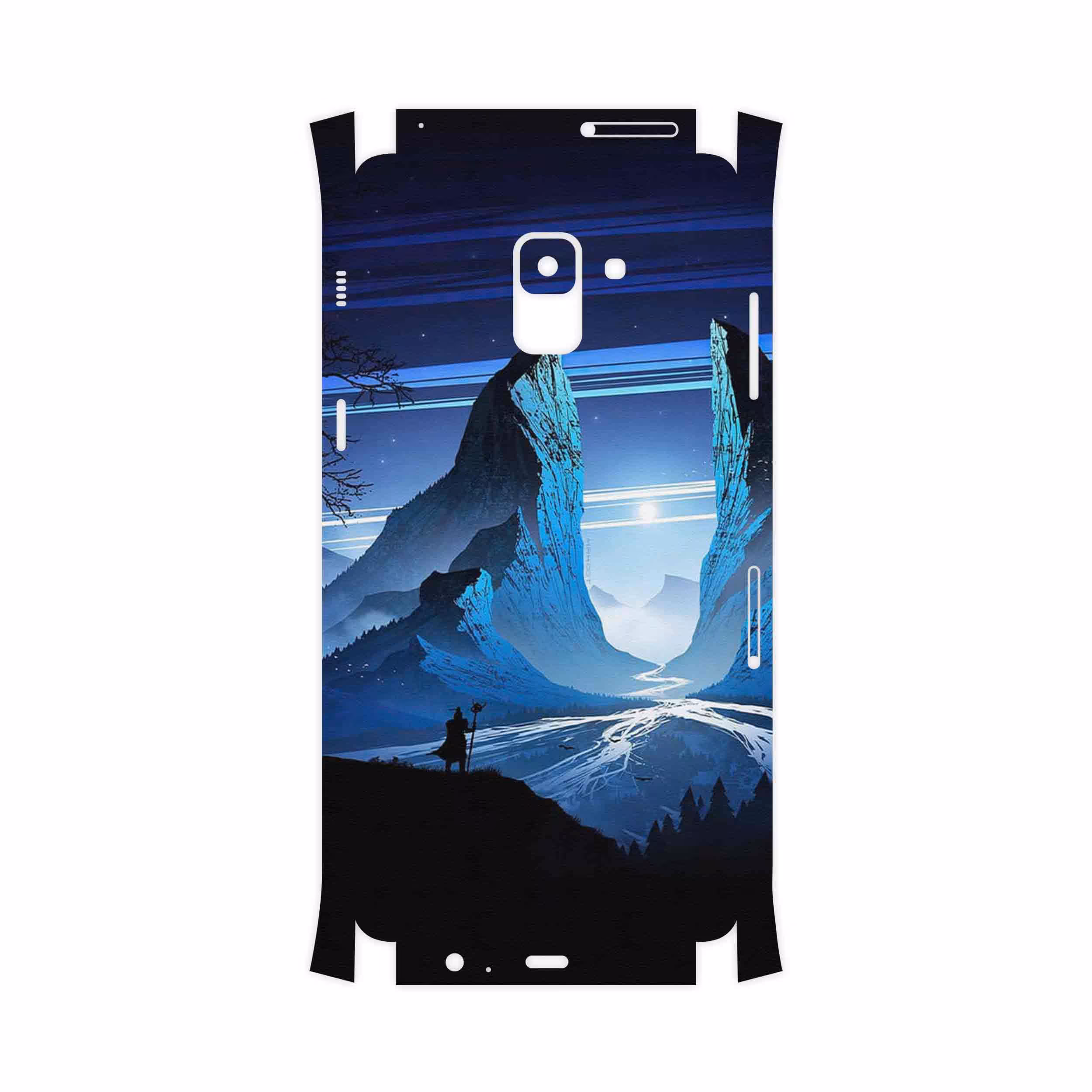 برچسب پوششی ماهوت مدل Blue Mountains Digital Art-FullSkin مناسب برای گوشی موبایل سامسونگ Galaxy A8 Plus 2018