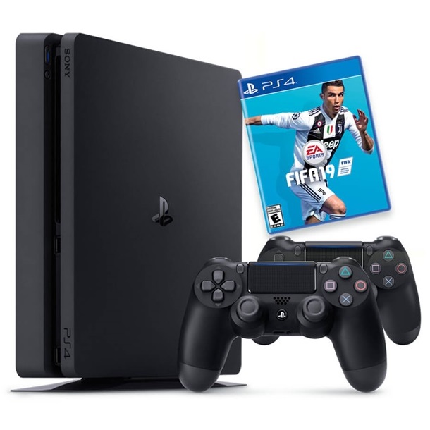 کنسول بازی سونی مدل Playstation 4 Slim کد CUH-2216B Region 2 - ظرفیت 1 ترابایت  به همراه دسته اضافه و بازی FIFA 2019