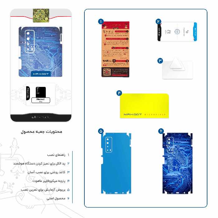 برچسب پوششی ماهوت مدل Blue Printed Circuit Board-FullSkin مناسب برای گوشی موبایل هوآوی Y7a