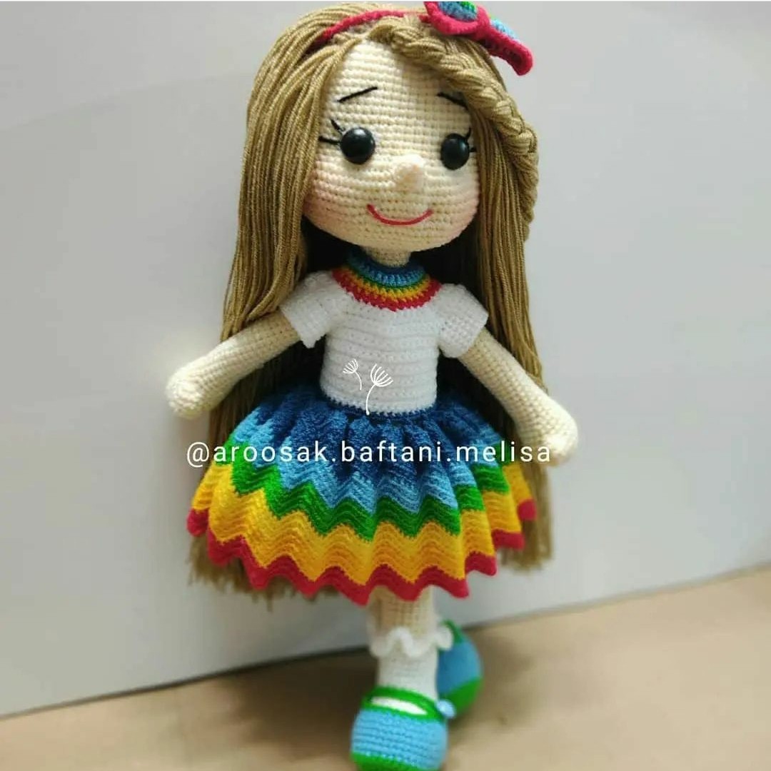 عروسک بافتنی دختر رنگین کمان2