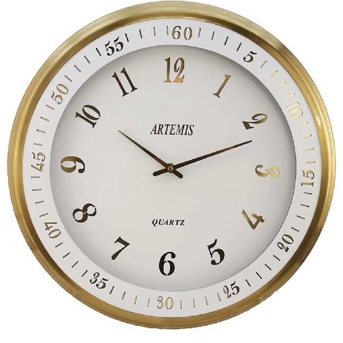 ساعت دیواری آرتمیس کد 2037 Gold White طلایی سفید