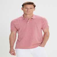 تی شرت یقه پولو صورتی مردانه ROSE DRY SLIM FIT CUT 100 ٪ پنبه کوتاه آستین T Altınyıldız Classics