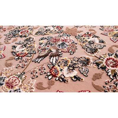 فرش ماشینی زمرد مشهد طرح افشان زمینه نسکافه ای