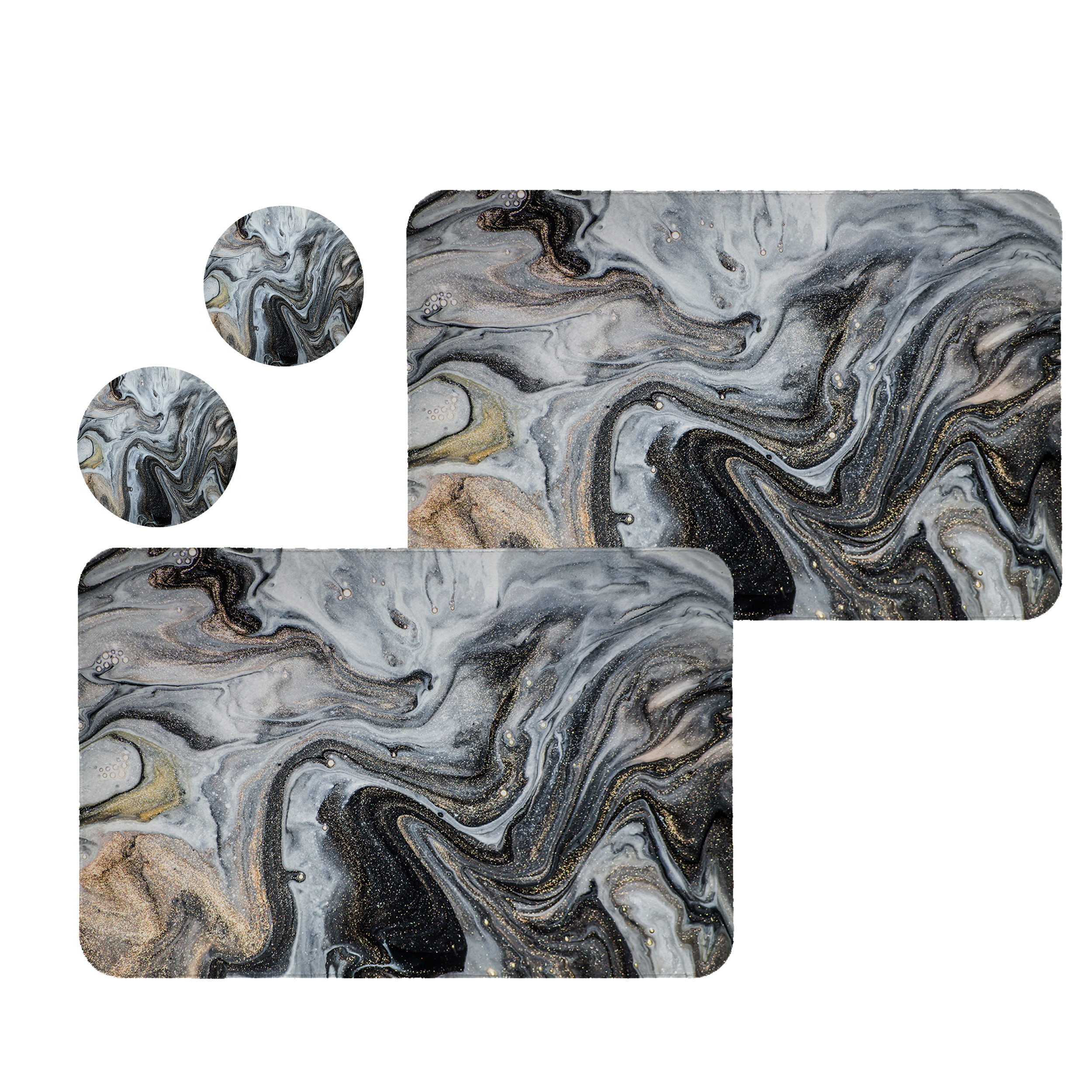 زیربشقابی طرح مرمر کد 8491 مجموعه 2عددی همراه زیر لیوانی