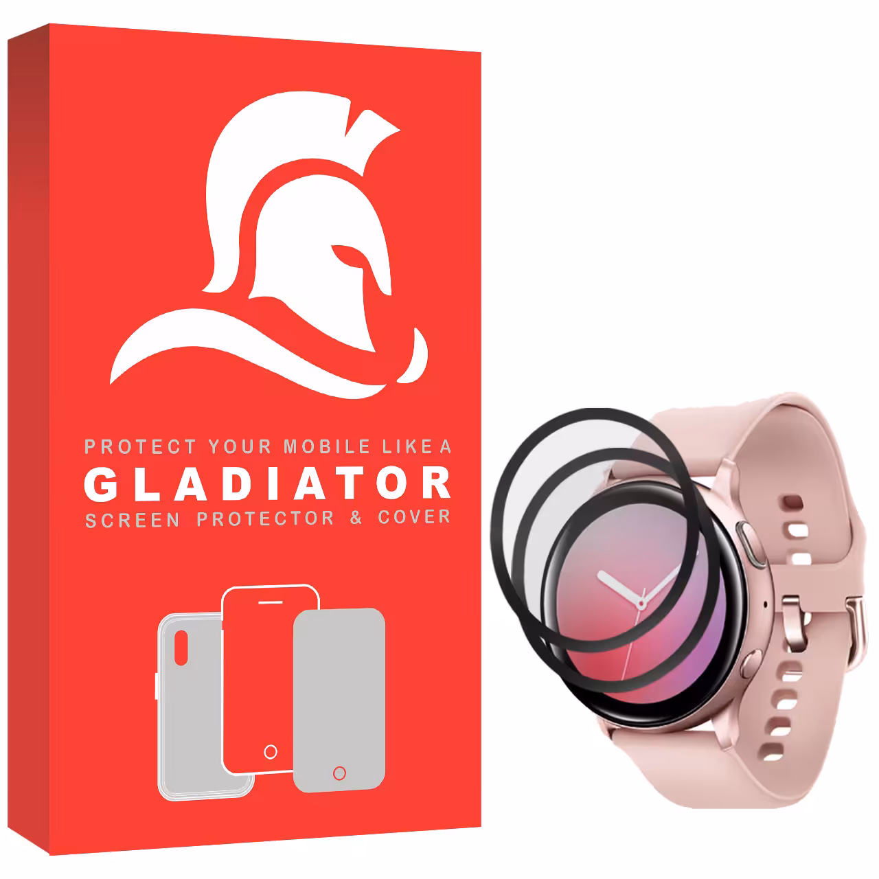 محافظ صفحه نمایش گلادیاتور مدل GWP2000 مناسب برای ساعت هوشمند سامسونگ Active 44mm بسته دو عددی