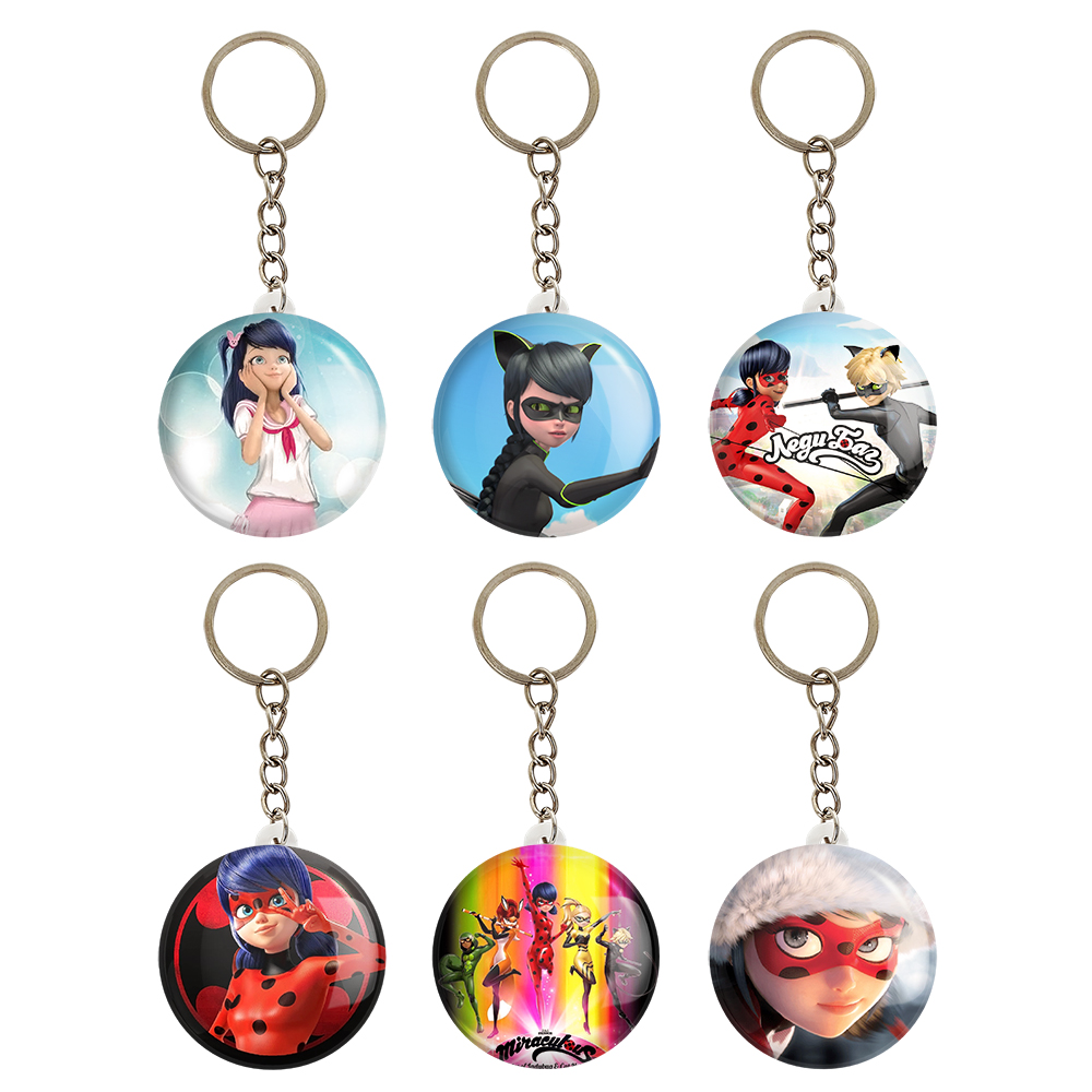 جاکلیدی خندالو طرح دختر کفشدوزکی کد 208B مجموعه 6 عددی 