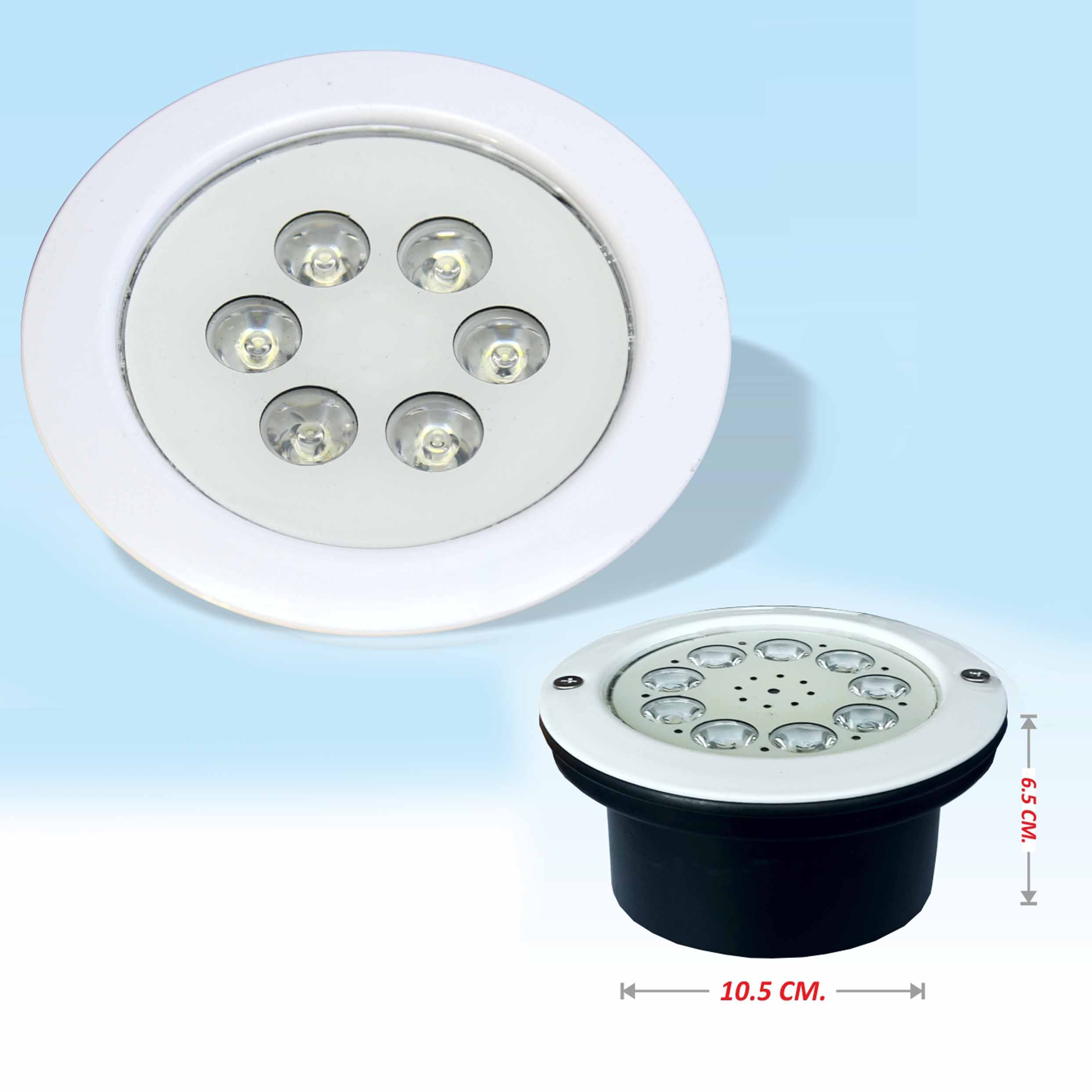 چراغ توکار استخری تک رنگ 6 وات