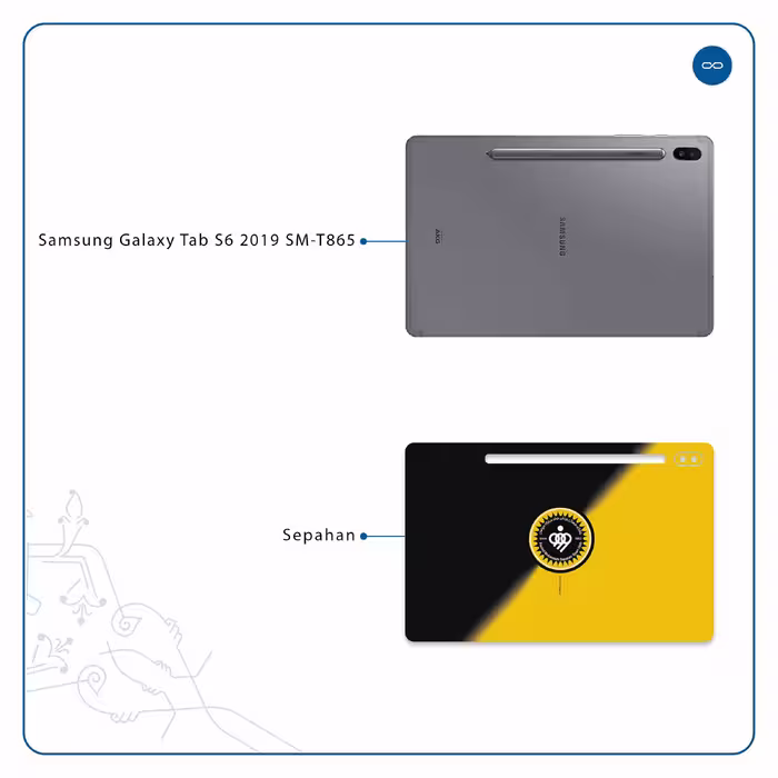 برچسب پوششی ماهوت مدل Sepahan مناسب برای تبلت سامسونگ Galaxy Tab S6 2019 SM-T865