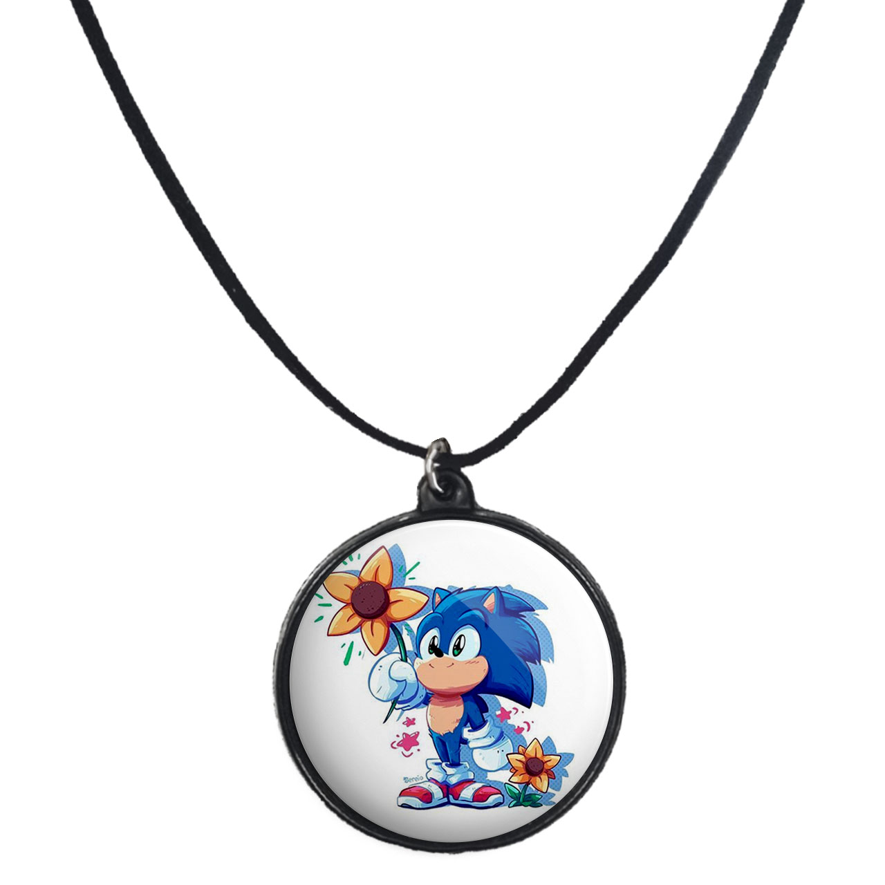 گردنبند پرمانه طرح سونیک کد pmb.15071 مدل دو طرفه