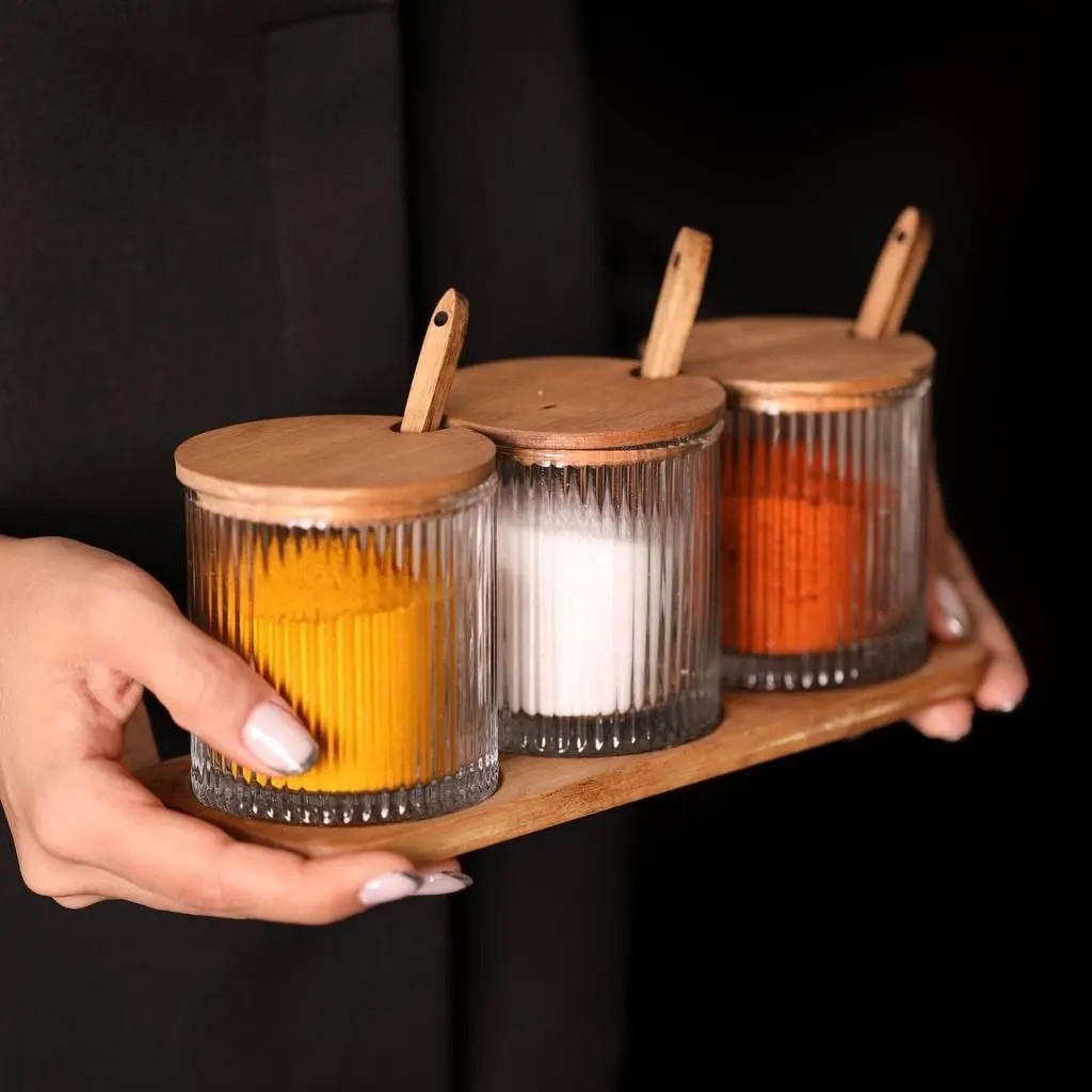 جادویه سه تایی چوبی شیاردار