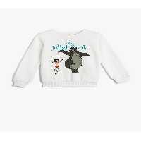 سویشرت مردانه کتاب Disney Sweat Jungle طرح دار دارای مجوز یقه خدمه آستین بلند پنبه ای Koton