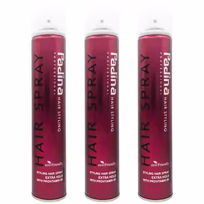 اسپری حالت دهنده مو پادینا مدل Extra Hold حجم 500 میلی لیتر مجموعه 3 عددی
