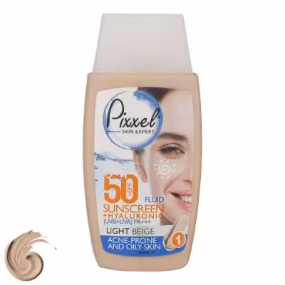 کرم ضد آفتاب رنگی پیکسل 50 SPFمدل LIGHT BEIGE مناسب برای پوست‌های چرب، حجم 50 میلی‌لیتر