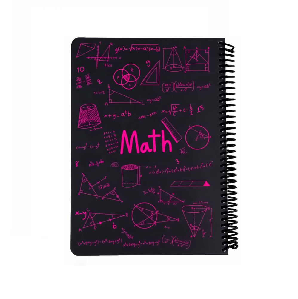 دفتر سیمی 100 برگ دات نوت طرح Math رنگ ذغالی صورتی