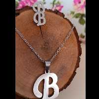 نیم ست نقره ای رنگ ثابت طرح اسم (کد41)