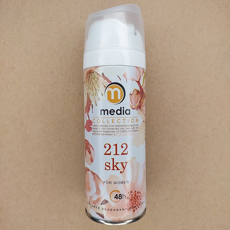 اسپری زنانه media 212 SKY خوشبو کننده بدن مدیا 200میل 90366