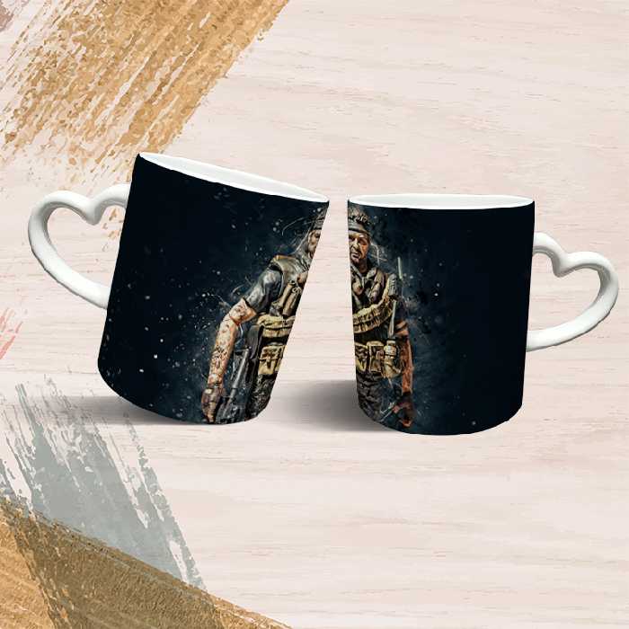 ماگ مدل دسته قلبی طرح بازی کال آف دیوتی call of duty کد 16