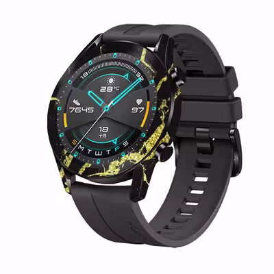 برچسب ماهوت طرح Graphite-Gold-Marble مناسب برای ساعت هوشمند هوآوی Watch GT2