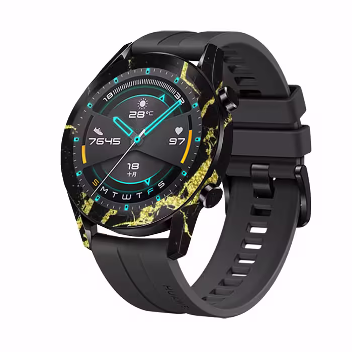 برچسب ماهوت طرح Graphite-Gold-Marble مناسب برای ساعت هوشمند هوآوی Watch GT2