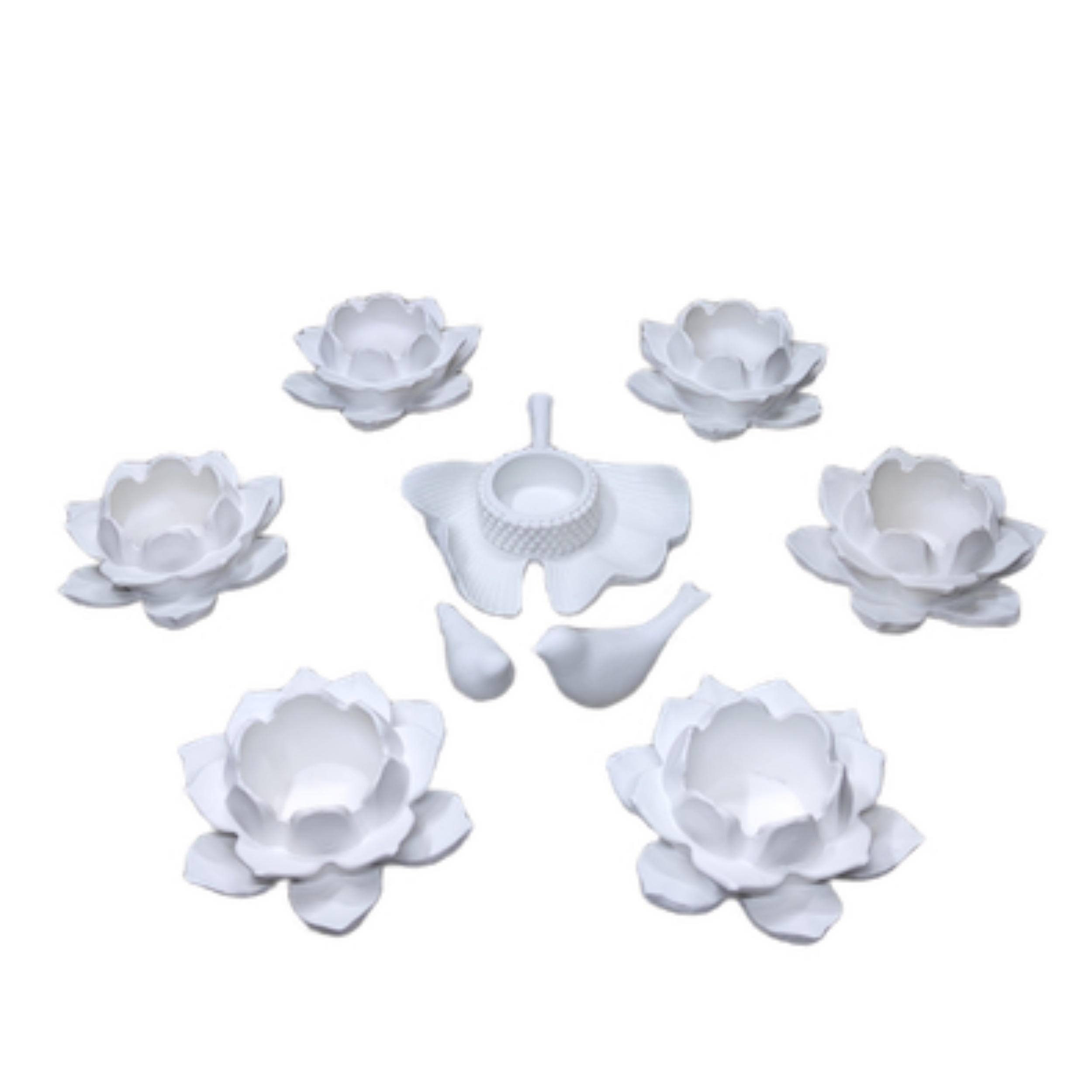 مجموعه ظروف هفت سین 9 پارچه مدل گل مرداب و برگ کد 34