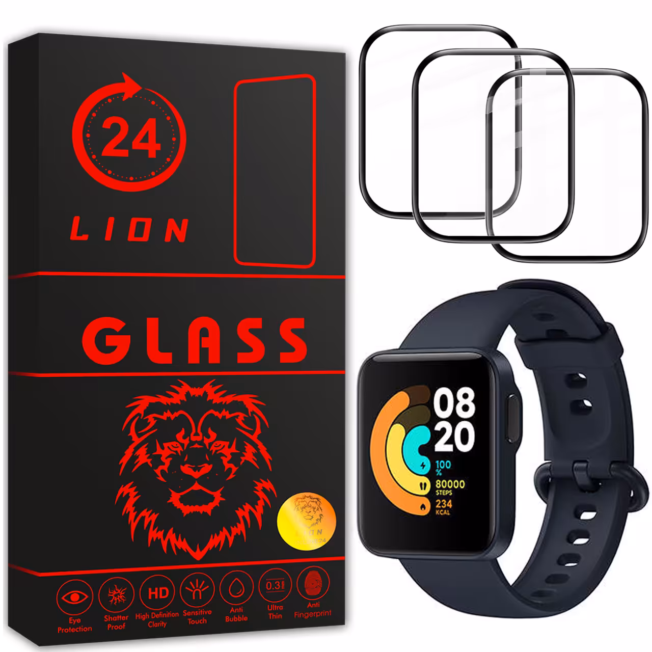 محافظ صفحه نمایش لاین مدل RT007 مناسب برای ساعت هوشمند شیایومی Mi Watch Lite بسته سه عددی