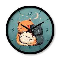ساعت دیواری بزرگ راویتا طرح گربه کد 3621