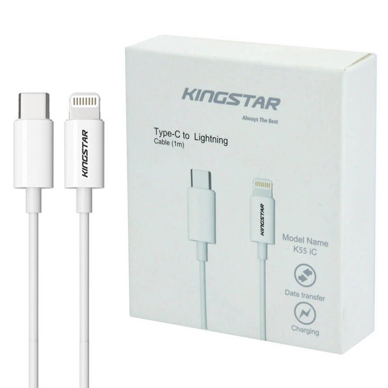 کابل تبدیل فست شارژ KingStar K55 IC Type-C to Lightning 3A QC3 1m