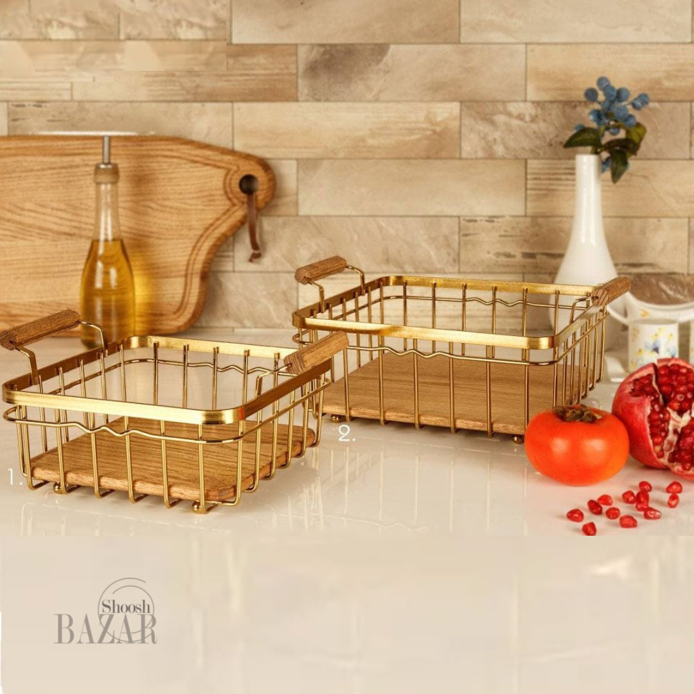 سبد فلزی مربع بی وی کی طرح کاریزما طلایی 411220 – 411225