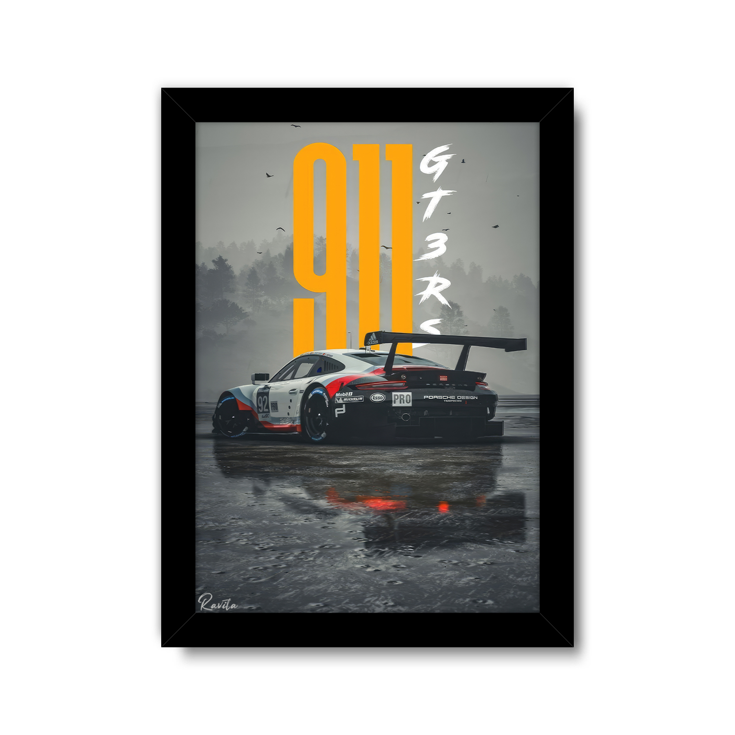 تابلو تکی طرح ماشین پورشه 911 کد 3578