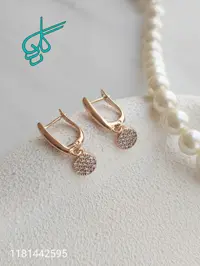 خرید گوشواره آویز نگین دار دخترانه مارک ژوپینگ رنگ ثابت ضد حساسیت آبکاری شده با کیفیت کد 1615861 - ردگل