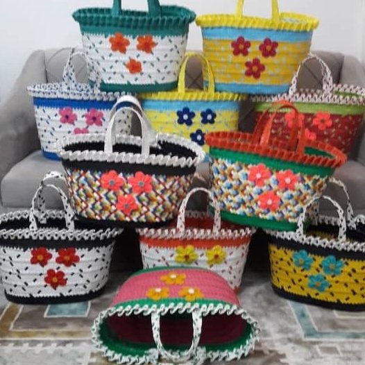 زنبیل سنتی گلدار