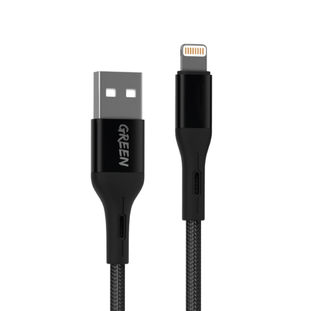 کابل تبدیل USB به لایتنینگ گرین مدل BRAIDED طول 1.2 متر