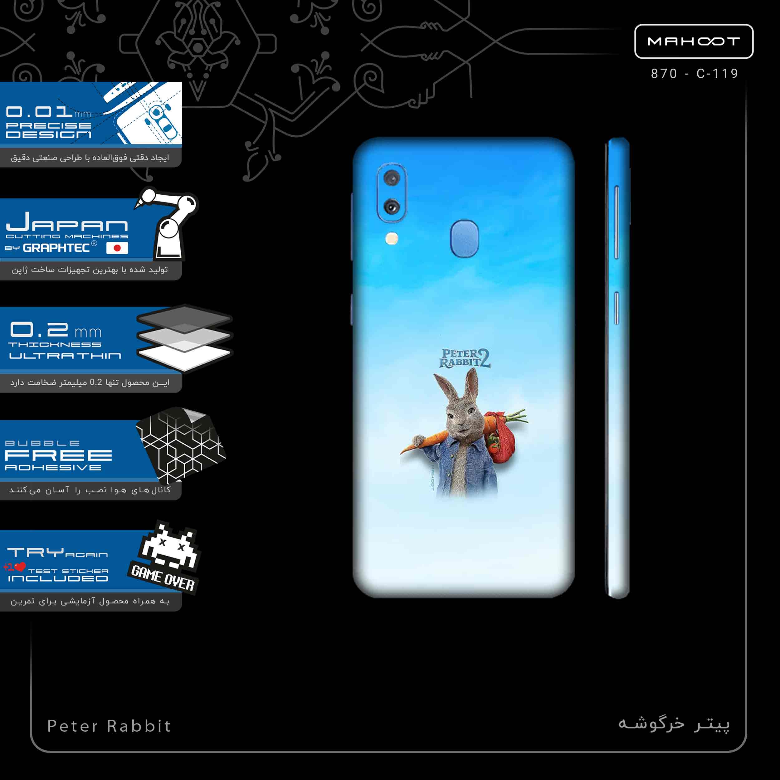 برچسب پوششی ماهوت مدل Peter Rabbit-FullSkin مناسب برای گوشی موبایل سامسونگ Galaxy A40