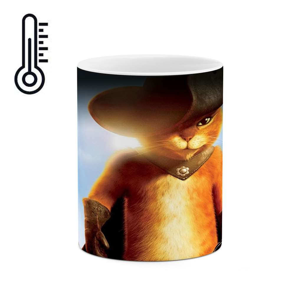 ماگ حرارتی طرح انیمیشن گربه چکمه پوش  مدل mgph15758