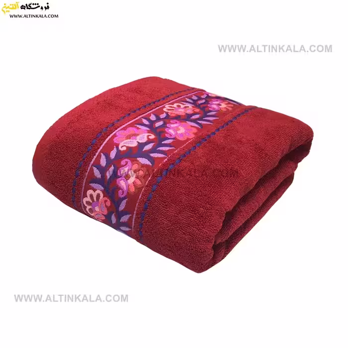 حوله استخری کوبلن رنگ زرشکی سایز 70×140