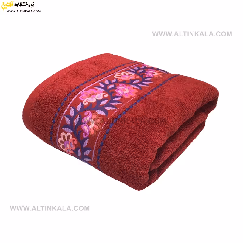 حوله استخری کوبلن رنگ زرشکی سایز 70×140
