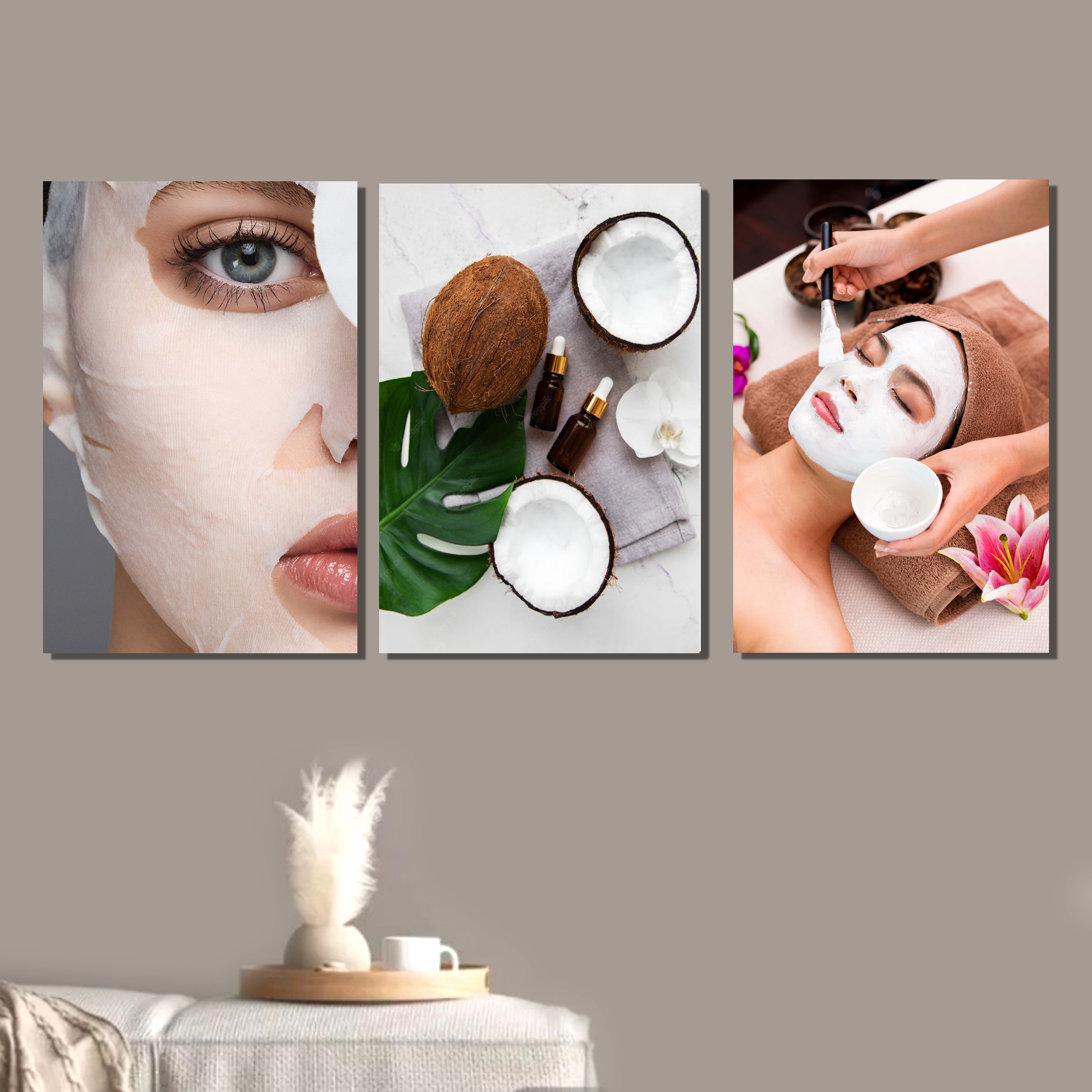 تابلو شاسی مدل دکوراتیو طرح پاکسازی پوست کد 971 مجموعه سه عددی