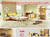 سرویس خواب جوان و نوجوان کد 42 شامل تخت /کمد/پاتختی/اینه دراور/دکور/میز تحریر