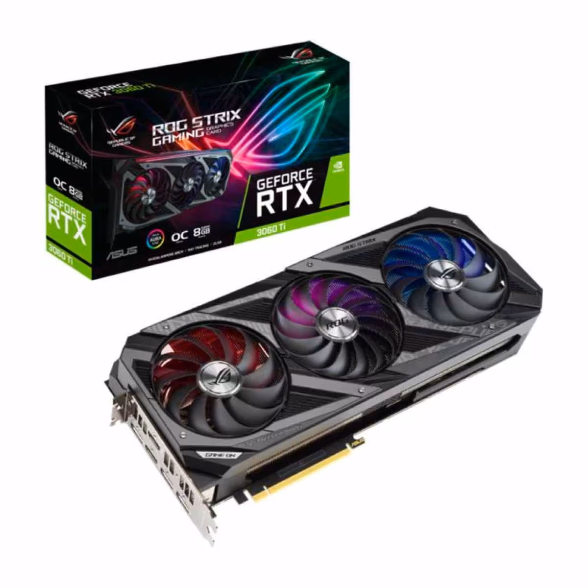 خرید کارت گرافیک ایسوس Graphics ASUS ROG STRIX RTX 3060 TI 8G GAMING V2 LHR با بهترین قیمت