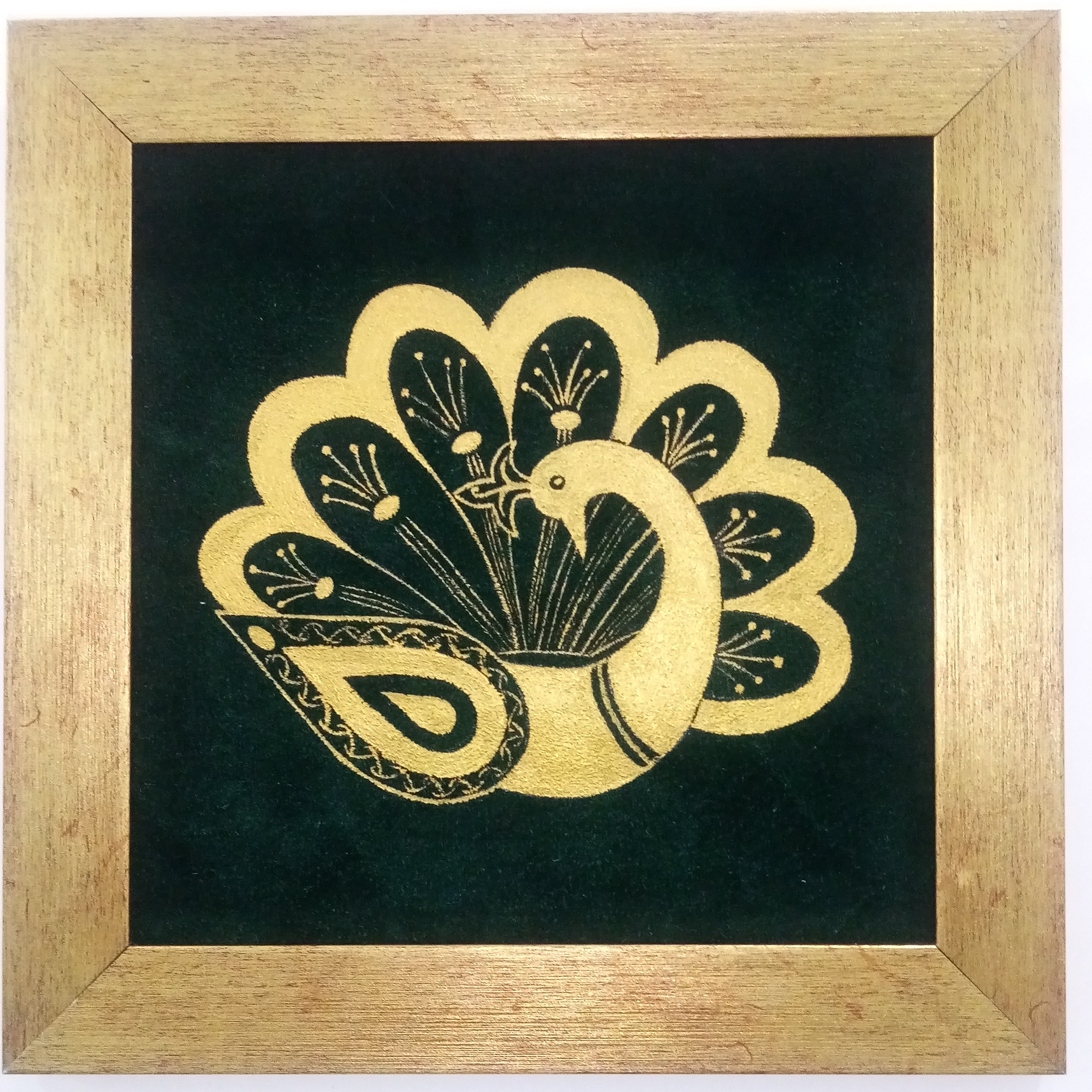 قاب نقاشی طلا طرح طاووس 2