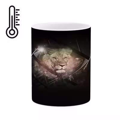 ماگ حرارتی کاکتی طرح شیر مدل mgh15482