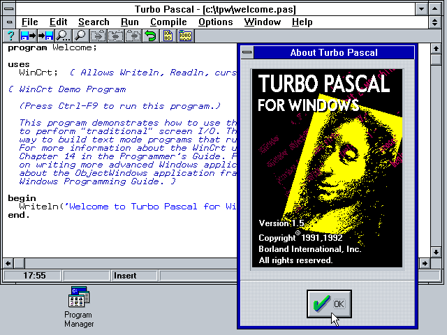 نرم افزار ویندوز Turbo Pascal For Windows
