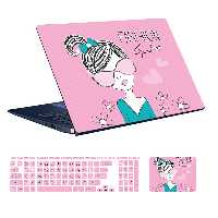 استیکر لپ تاپ توییجین و موییجین طرح Girl کد 41 به همراه برچسب حروف فارسی کیبورد مناسب برای لپ تاپ 15.6 اینچ