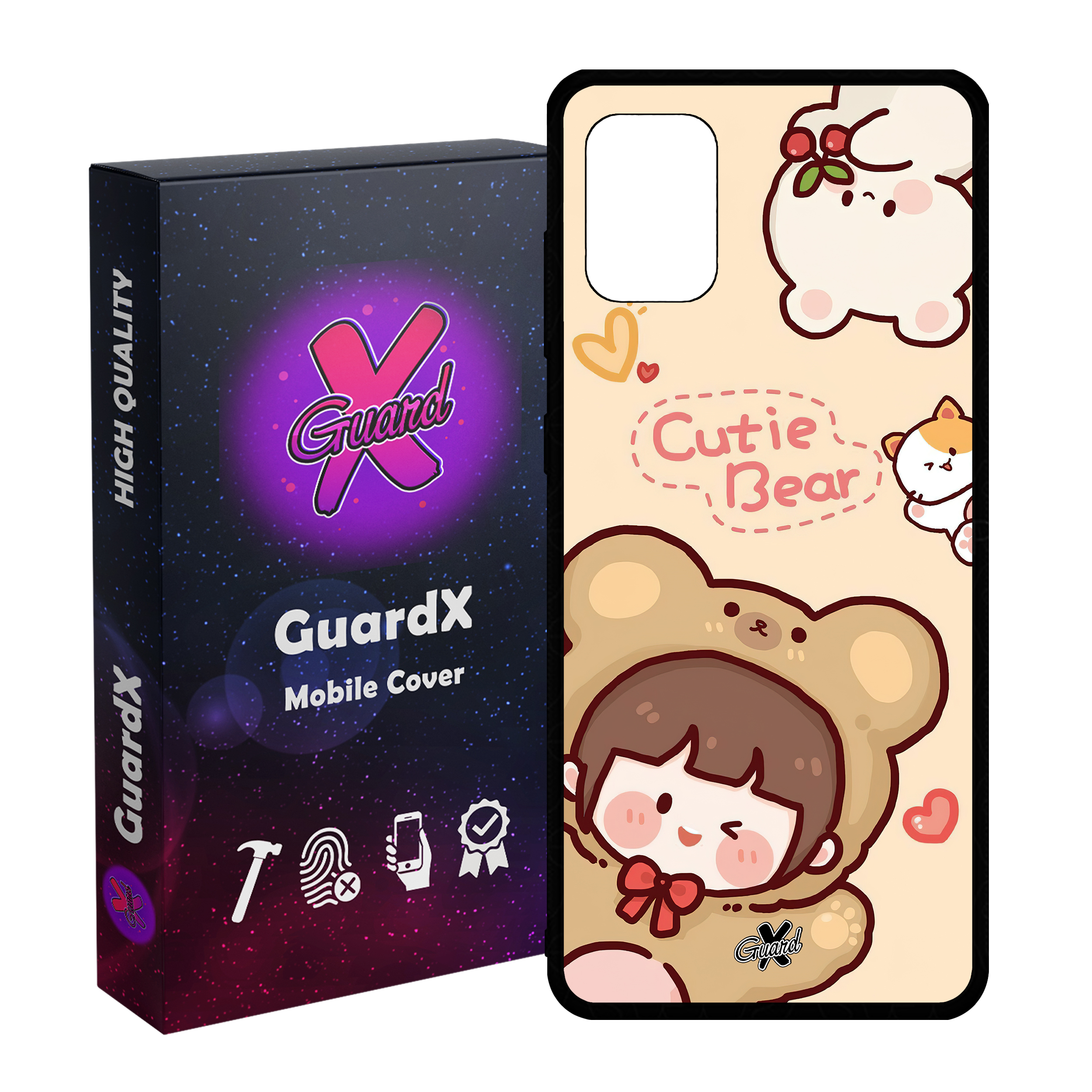 کاور گارد ایکس طرح خرسی مدل Glass10506 مناسب برای گوشی موبایل سامسونگ Galaxy A71 4G