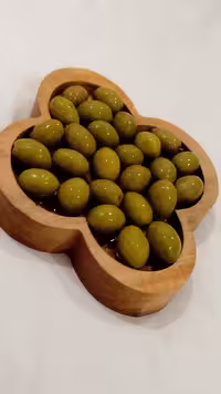 زیتون خوری چوبی طرح گل | hesamwood